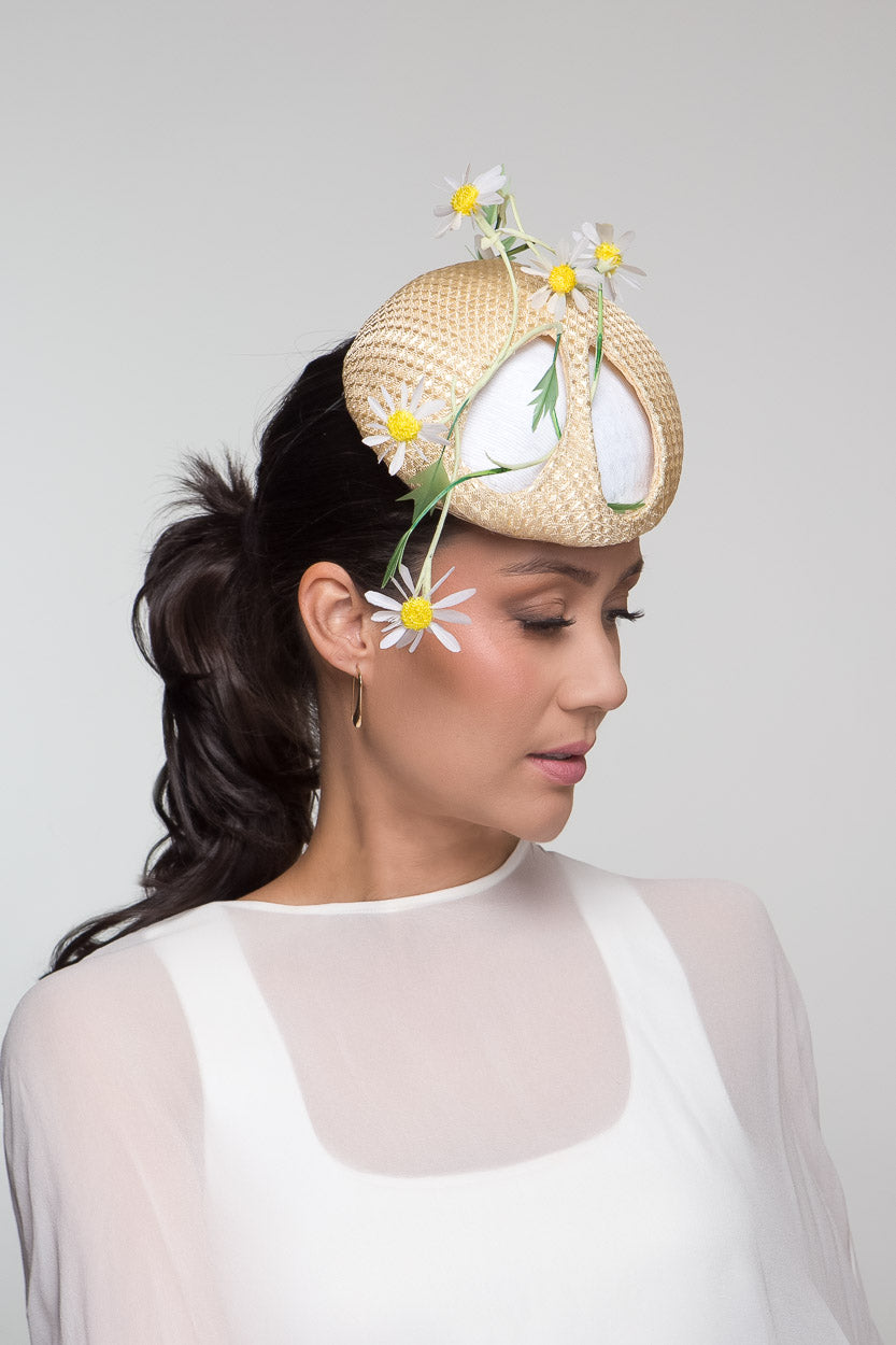 Daisy Chain Layered Cocktail Hat by Felicity Northeast Millinery