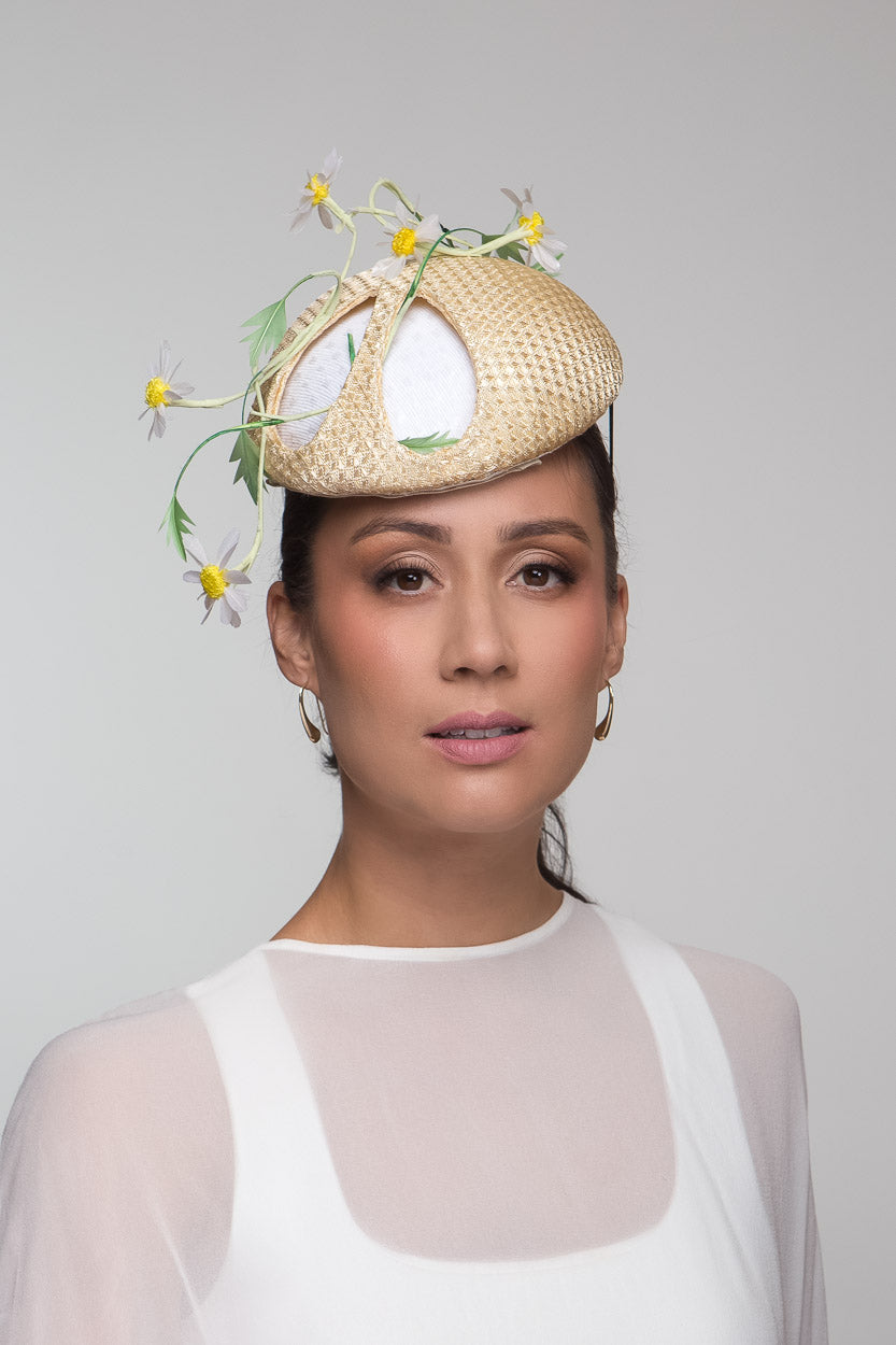 Daisy Chain Layered Cocktail Hat by Felicity Northeast Millinery