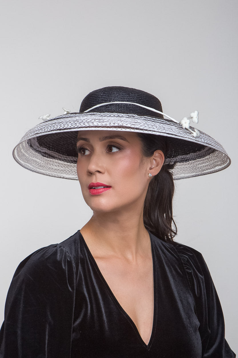 Dior Style Hat with Lace BrimBy Felicity Northeast Millinery