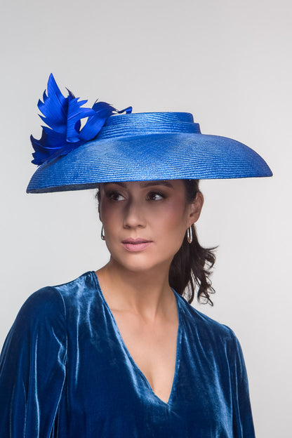 Dior Styled Cobalt Blue Hat By Felicity Northeast Millinery