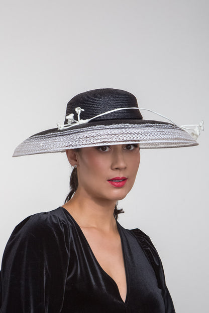 Dior Style Hat with Lace BrimBy Felicity Northeast Millinery