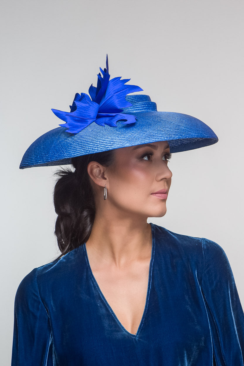 Dior Styled Cobalt Blue Hat By Felicity Northeast Millinery