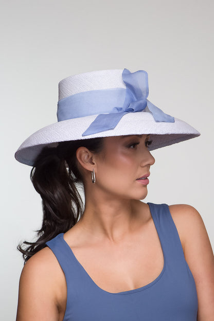 Dior Styled Lavender Blue Hat By Felicity Northeast Millinery