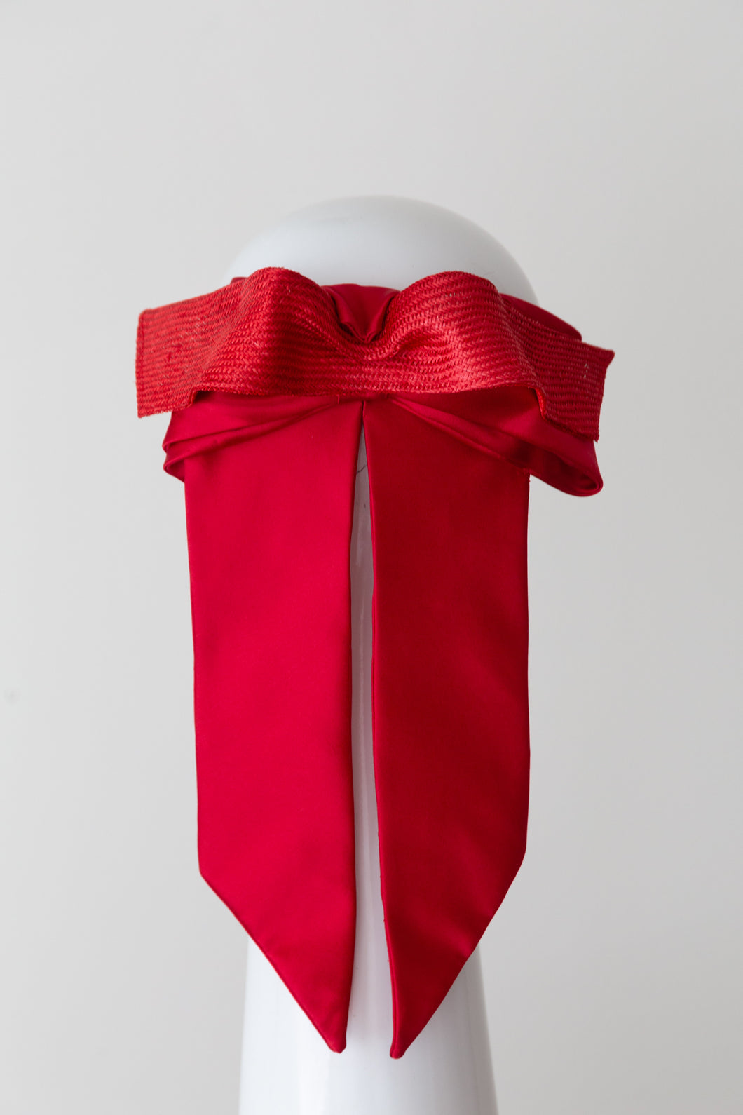 Double Bow in Reds by Felicity Northeast Millinery