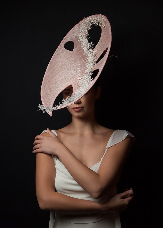 Enchanted -Pale Pink Sweeping Statement Platter handcrafted by Melbourne milliner Felicity Northeast
