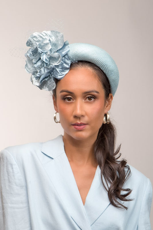 Floral Pale Blue Halo Headband by Felicity Northeast Millinery