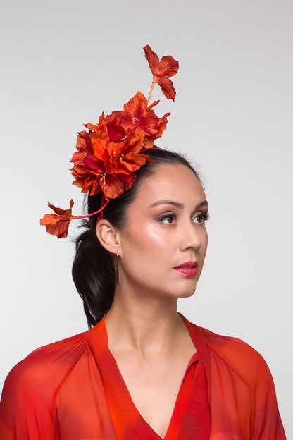 Floral Vine in Shades of Orange by Felicity Northeast Millinery
