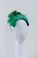 Load image into Gallery viewer, Green Bandeau with Curling Silk Petals by Felicity Northeast Millinery