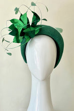 Load image into Gallery viewer, Green Halo Headband with Silk Flowers