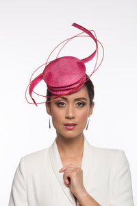Hot Pink and Red Sculptured Hat by Felicity Northeast Millinery