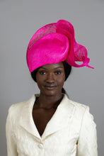Load image into Gallery viewer, Hot Pink Sculptured Beret By Felicity Northeast Millinery