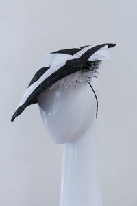 Monochrome Geometric Platter with Pom Poms by Felicity Northeast Millinery