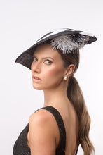 Load image into Gallery viewer, Monochrome Geometric Platter with Pom Poms by Felicity Northeast Millinery