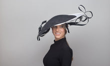 Load image into Gallery viewer, Monochrome Wide Brimmed Striking Platter Hat by Felicity Northeast Millinery