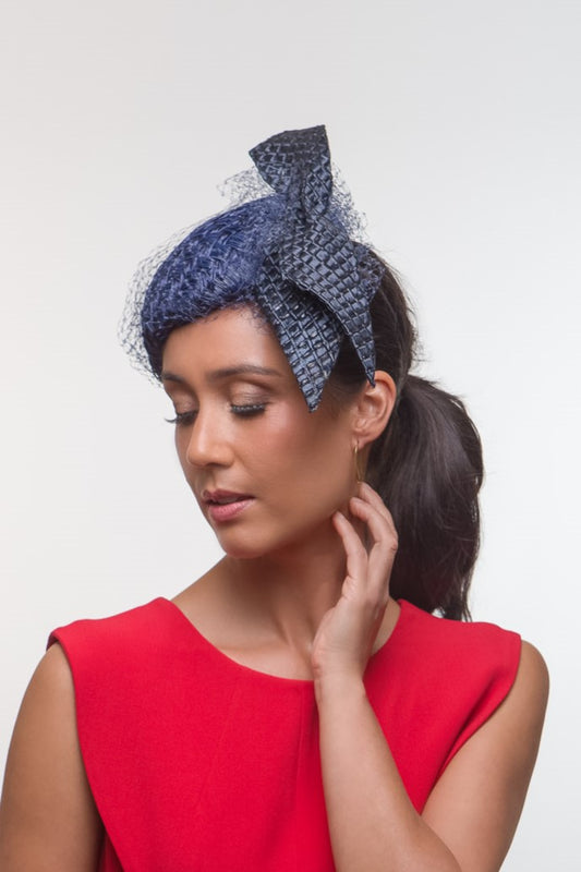 Navy Textured Teardrop Beret