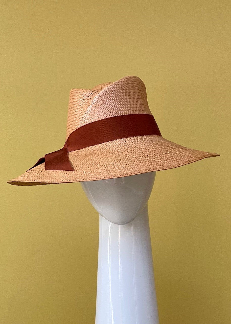 Ochre Brown Relaxed Panama Hat