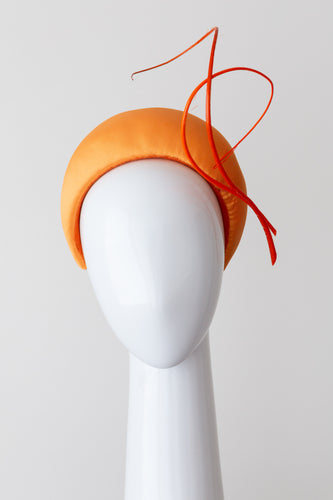 Orange Halo Headband with Swirling Quills by Felicity Northeast Millinery