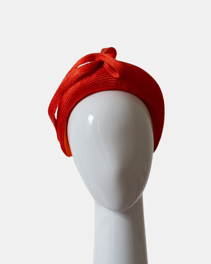 Orange Halo Headband with Sweeping Side Bow by Felicity Northeast Millinery