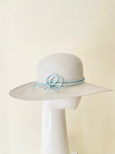 Load image into Gallery viewer, Pale Blue Wide Brim Panama Sun Hat