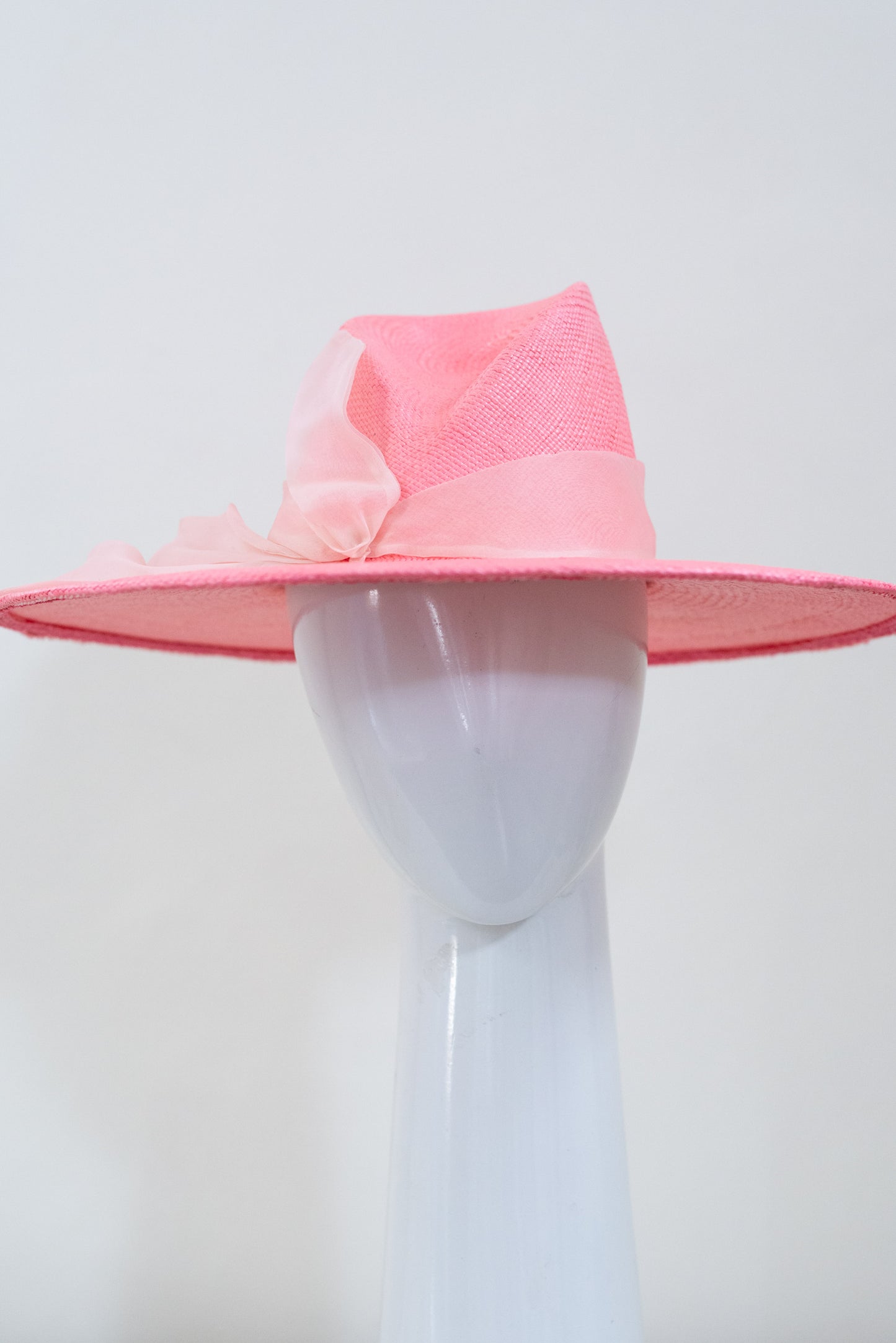 Pink Fedora with Soft Organza Bow