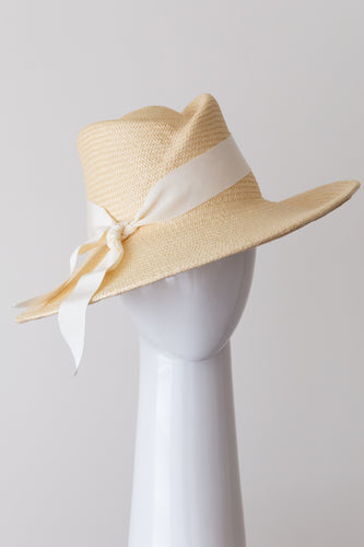 Panama Sun Hat in Natural Straw by Felicity Northeast Millinery