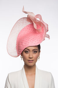 Platter Hat in Soft Pinks with Waves