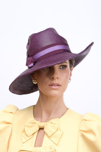 Purple Panama Fedora by Felicity Northeast Millinery