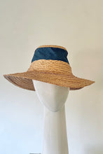 Load image into Gallery viewer, Raffia Brimmed Travel Hat in Denim