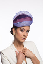 Load image into Gallery viewer, The Shades of Purple Beret style is a beautiful, tiered beret. Different shades of purple and mauve are layered across the beret, adding texture and height