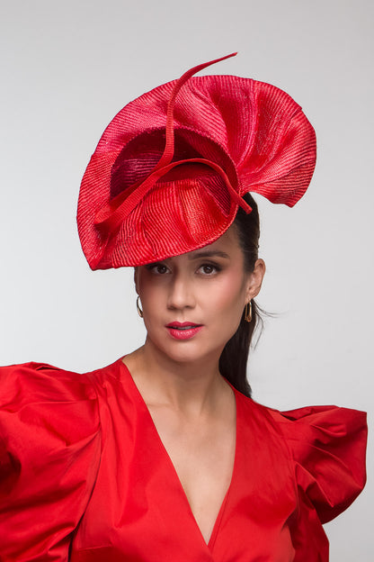 Shades of Red Sculptured Platter by Felicity Northeast Millinery