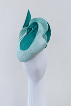 Load image into Gallery viewer, Side Beret in Mint and Grass Green by Felicity Northeast Millinery