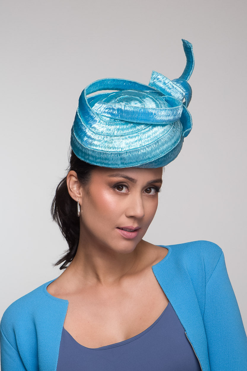 Sky Blue Braid Beret By Felicity Northeast Millinery