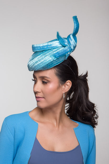 Sky Blue Braid Beret By Felicity Northeast Millinery