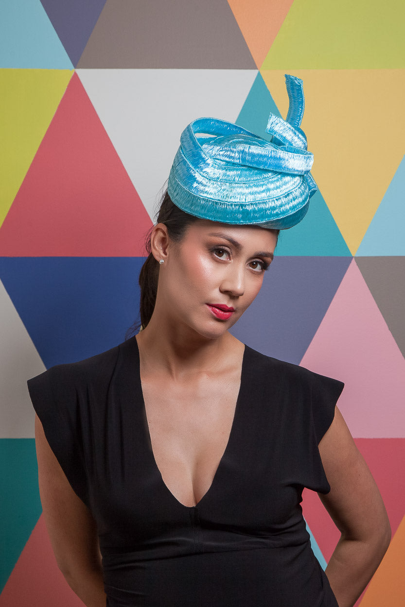 Sky Blue Braid Beret By Felicity Northeast Millinery