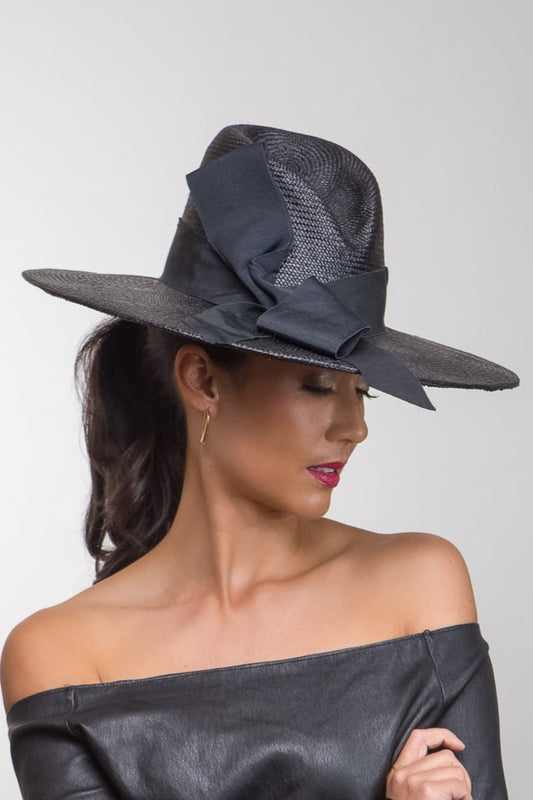 Statement Black Fedora By Felicity Northeast Millinery