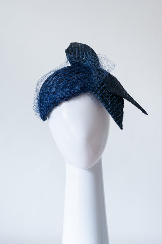 Navy Textured Teardrop Beret