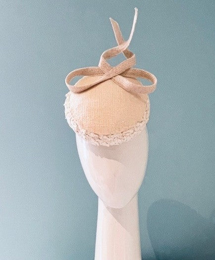 Textured Cream Cocktail Hat
