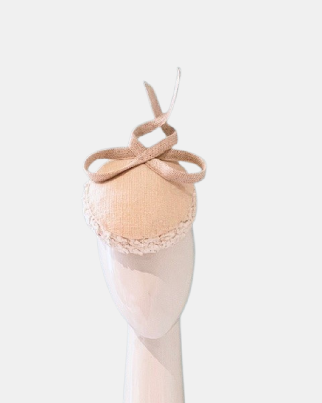 Textured Cream Cocktail Hat