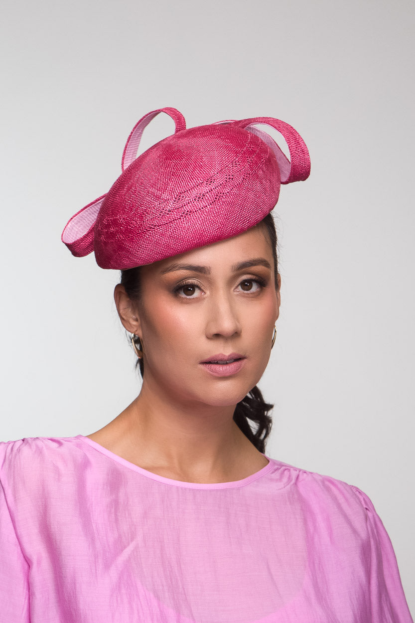 Two Toned Pink Beret By Felicity Northeast Millinery