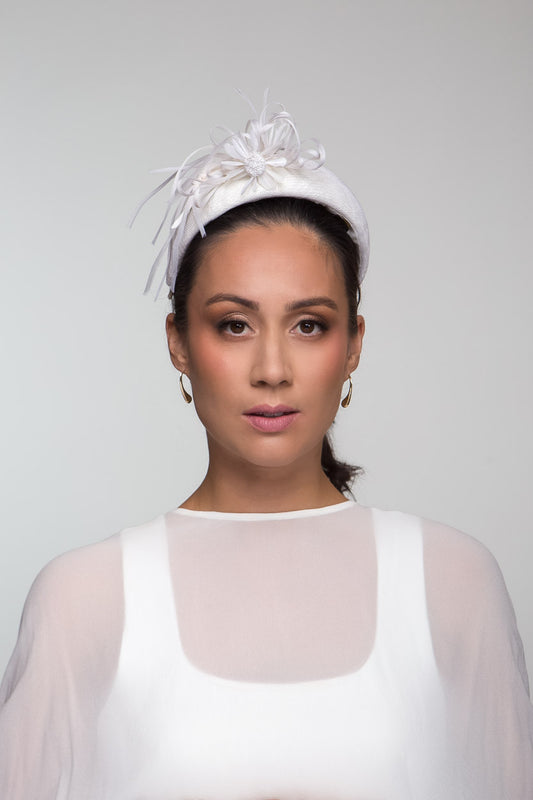 White Daisy Floral Bandeau by Felicity Northeast Millinery