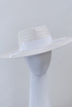 Load image into Gallery viewer, White Textured Wide Brimmed Hat By Felicity Northeast Millinery