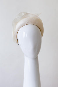 White Halo Headband with Soft Waves by Felicity Northeast Millinery