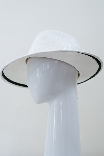 White Fedora with Black Trim Highlights