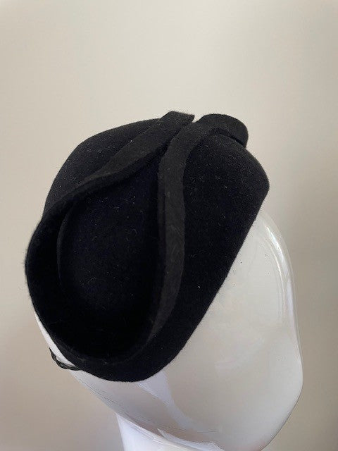 Wide Black Felt Handband by Felicity Northeast Millinery