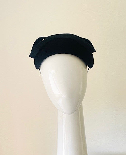 Wide Black Felt Handband by Felicity Northeast Millinery