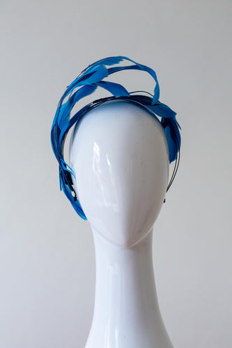 Floating Two Toned Blue Feathered Headband