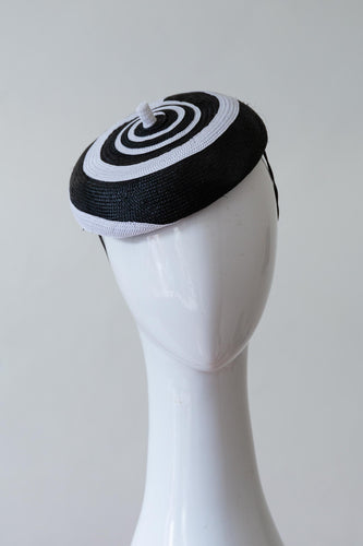 Monochrome Swirl Cocktail Hat