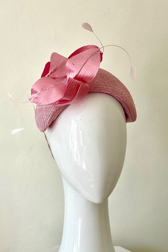 Pink Bandeau with Curling Silk Petals