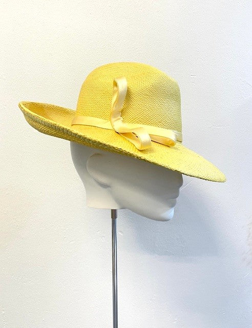 Lemon Fedora with Silk Bow