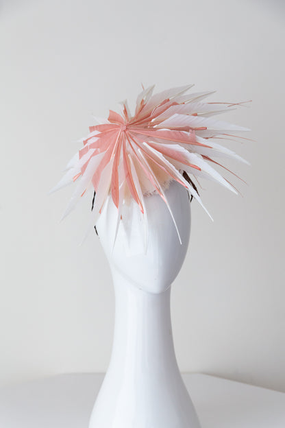 The Sculptured Feather Platter in Pink and White